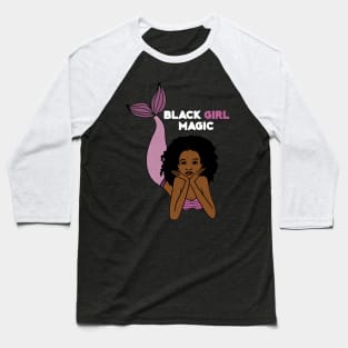 Black Girl Magic, Afro Mermaid Baseball T-Shirt